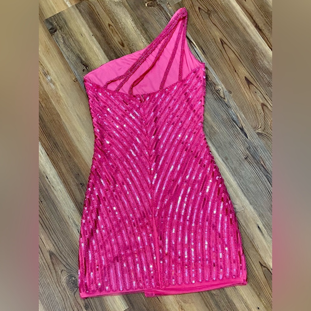 Formal Pink Sequin Dress - Picture 3 of 4